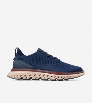 Cole Haan 5.Zerøgrand Stitchlite ™ Wingtip Men Oxford Shoes Navy | 267310-FKS