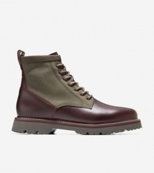 Cole Haan American Classics Plain Toe Men Boots Deep Olive | 813247-DSZ