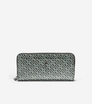 Cole Haan Canvas Zip Continental Women Wallets Black | 560374-IJP