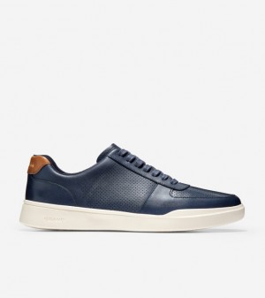 Cole Haan Grand Crosscourt Modern Tennis Men Sneakers Navy Brown | 692483-NZM