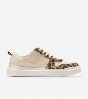 Cole Haan Grandprø Rally Canvas Court Women Sneakers Beige / Leopard | 601297-XGS