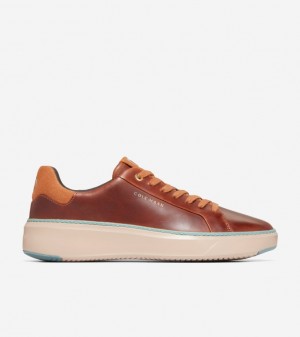 Cole Haan Grandprø Topspin Men Sneakers Acorn-Trellis-Sesame | 254908-YAT