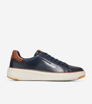 Cole Haan Grandprø Topspin Men Sneakers Navy Brown | 802735-CFM