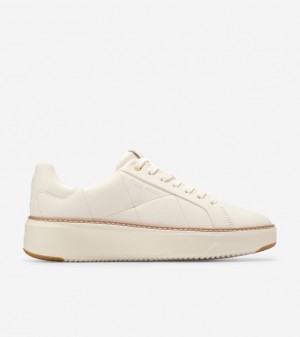 Cole Haan Grandprø Topspin Quilted Women Sneakers White | 784902-LXW