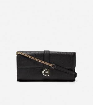 Cole Haan Wallet-on-a-chain Women Wallets Black | 692837-HNT