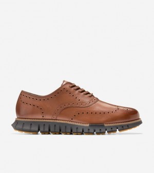 Cole Haan Zerøgrand Remastered Wingtip Men Oxford Shoes Brown | 489753-XCJ