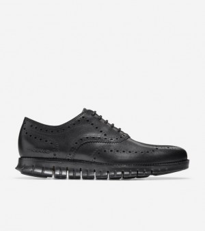 Cole Haan Zerøgrand Wingtip Classic Men Oxford Shoes Black | 694517-BRX