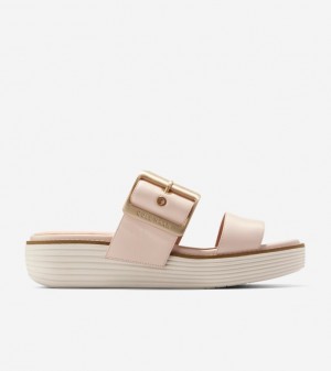 Cole Haan Øriginalgrand Platform Slides Women Sandals White | 027386-PJN