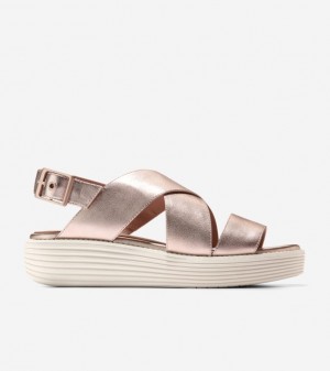 Cole Haan Øriginalgrand Platform Women Heels Rose Gold / White | 629710-OWC