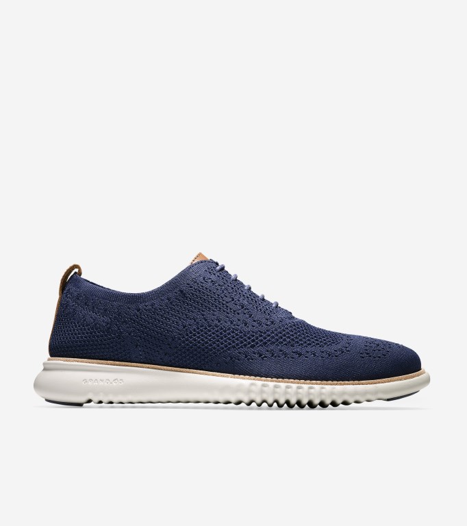 Cole Haan 2.Zerøgrand Stitchlite™ Men Wingtip Oxford Blue / Grey | 520916-DAW