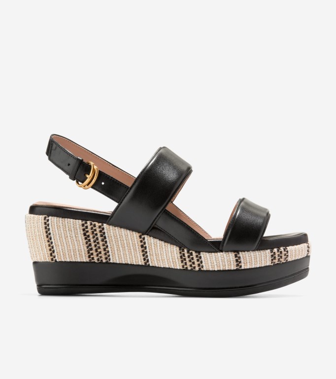 Cole Haan Aislin Women Wedges Black / Beige | 093748-LKU