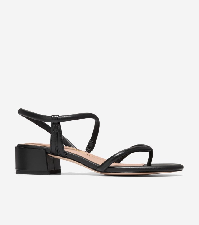 Cole Haan Calli Thong Sandal Women Heels Black | 385469-RSW