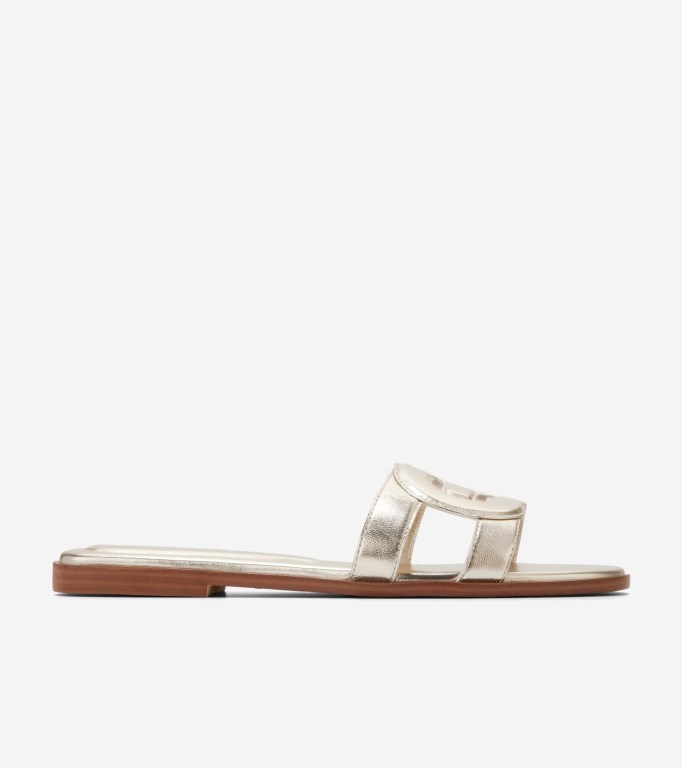 Cole Haan Chrisee Slide Women Sandals Gold | 761253-WFT