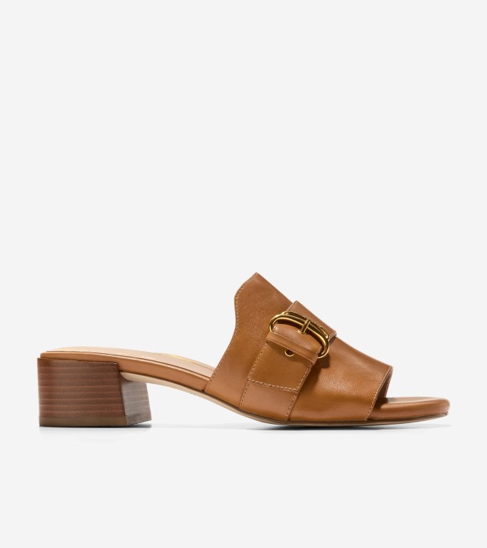 Cole Haan Crosby Slide Women Heels Caramel | 679408-HXY