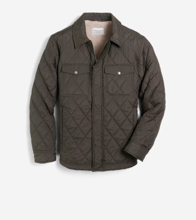 Cole Haan Diamond Quilted Men Jacket Olive | 725946-VWR