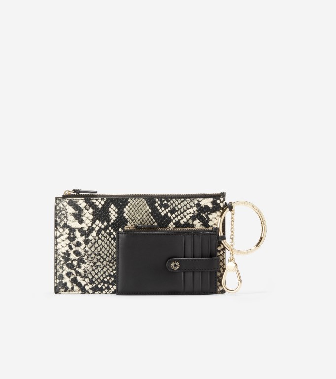 Cole Haan Duo Women Card Case Black / Snake | 695278-XCA