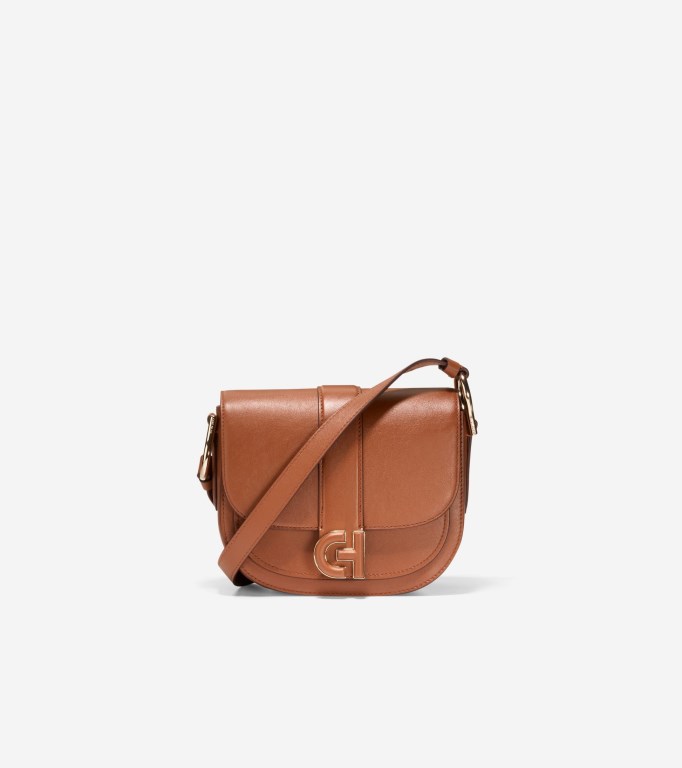 Cole Haan Essential Mini Saddle Women Bags Brown | 029856-IVY