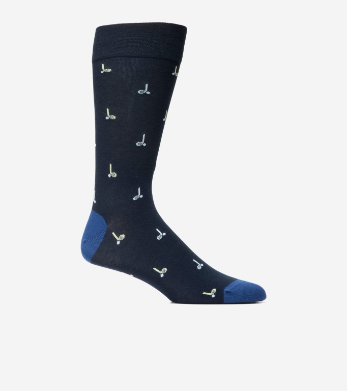 Cole Haan Golf Club Dress Crew Men Socks Navy Blue | 384679-YNV