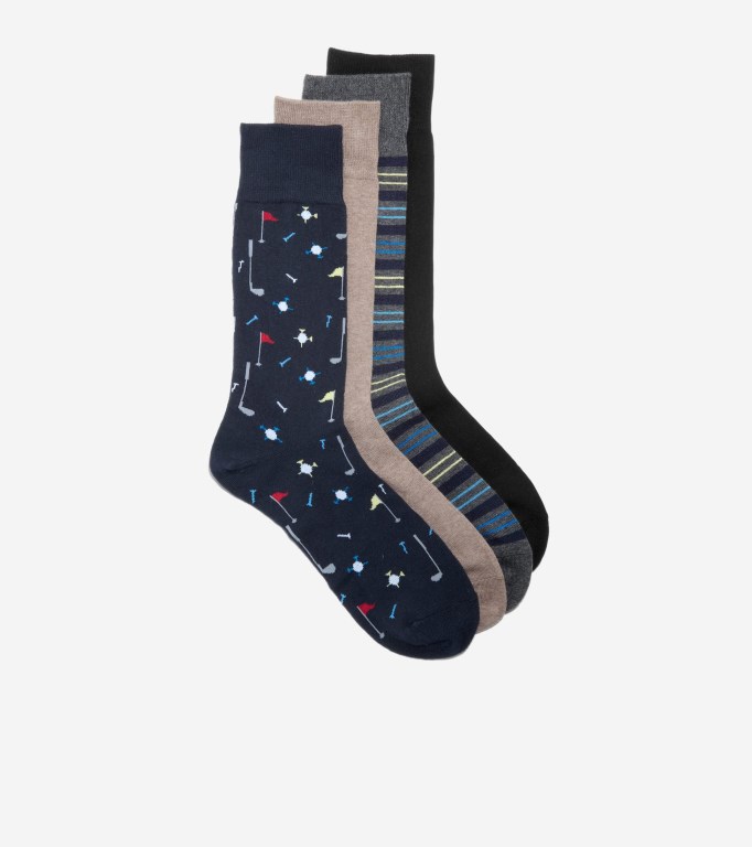 Cole Haan Golf Gift Box Men Socks Navy Blue | 413087-BWJ