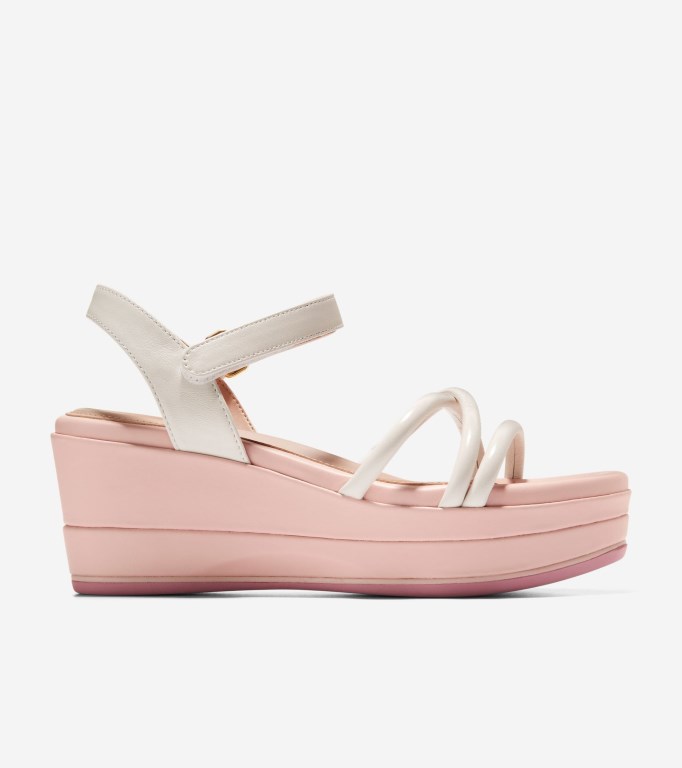 Cole Haan Grand Ambition Addison Flatform Women Wedges White Rose | 704153-MWR