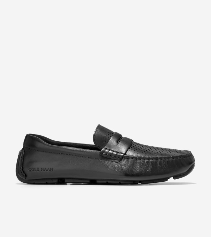 Cole Haan Grand Laser Penny Driver Men Loafers Black | 547063-JKQ