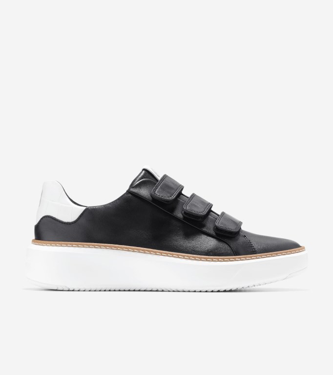 Cole Haan Grandprø Topspin Triple Strap Women Sneakers Black / White | 652719-MFX