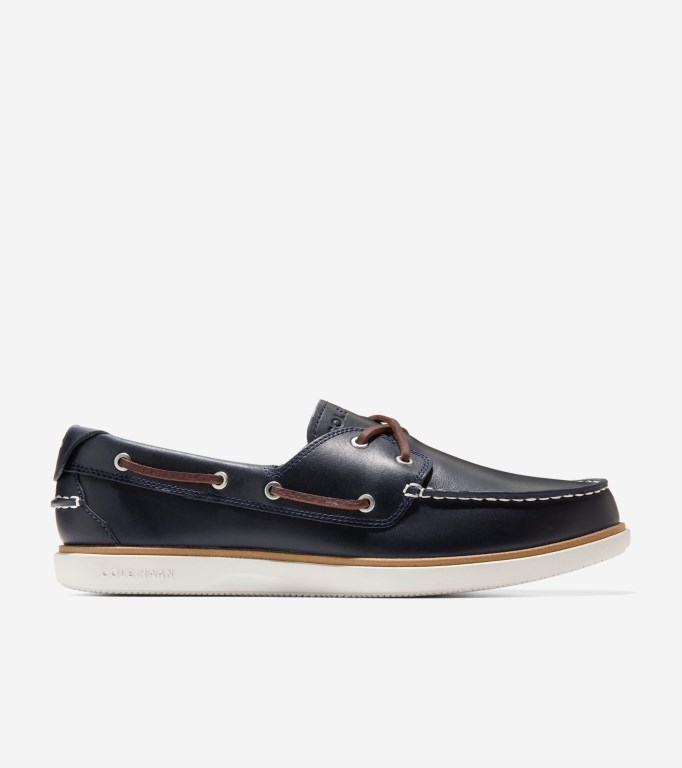 Cole Haan Grandprø Windward Men Boat Shoes Navy / White | 946180-BTZ