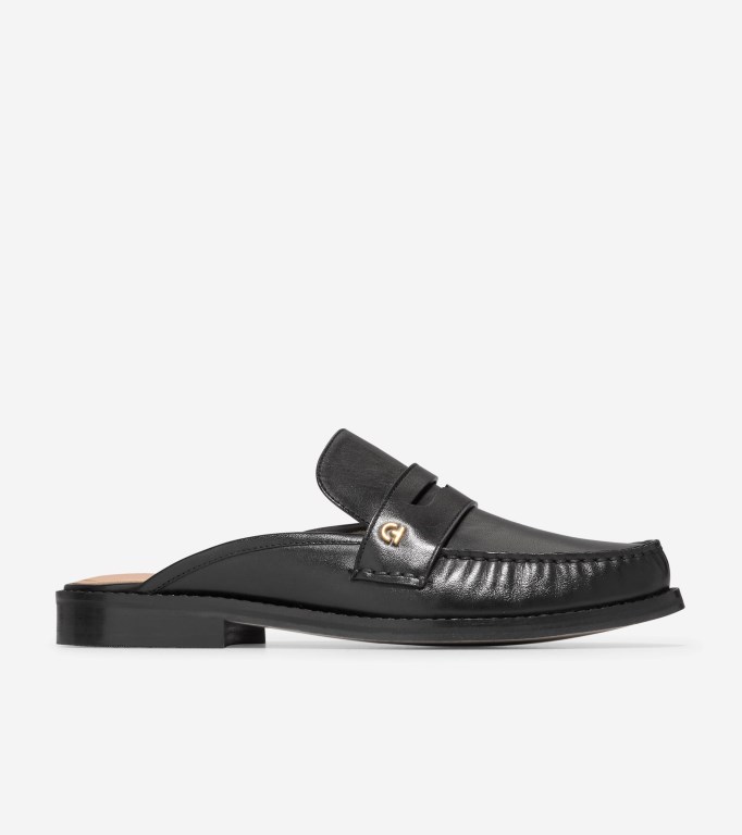 Cole Haan Lux Pinch Mules Women Penny Loafer Black | 079641-MPN