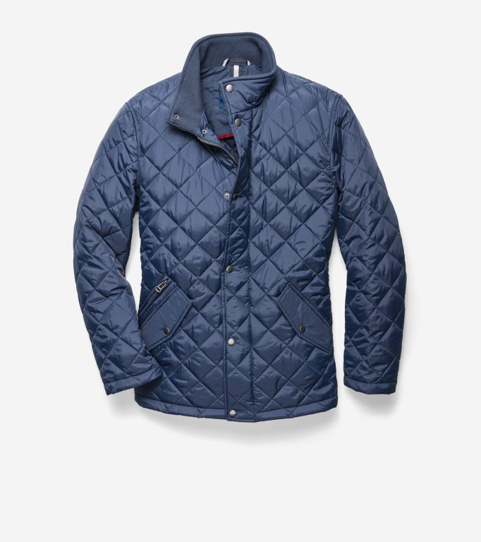 Cole Haan Quilted Barn Men Jacket Navy | 437098-BVL