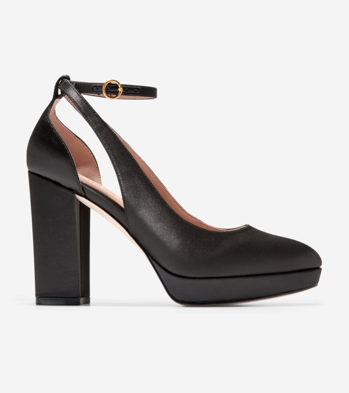 Cole Haan Remi Platform Ankle Strap Women Heels Black | 017469-FAU