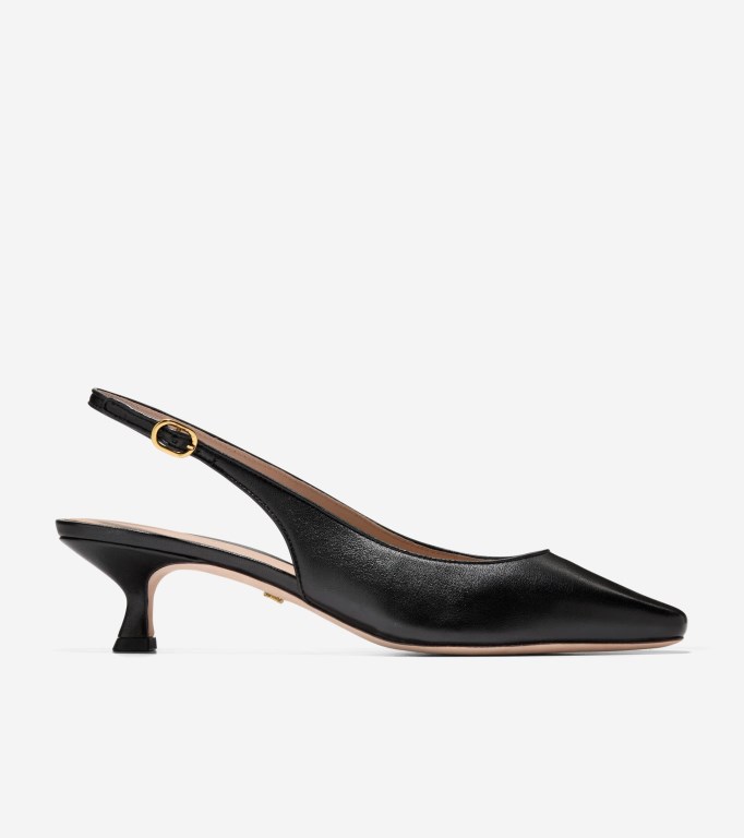 Cole Haan Tayla Kitten Sling Pumps 45mm Women Heels Black | 275096-EAM