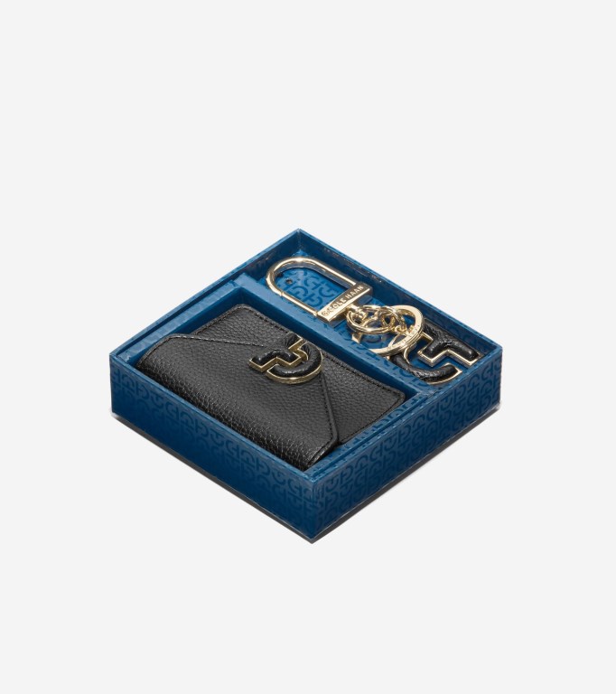 Cole Haan Town Gift Set Women Card Case Black | 387561-FOC