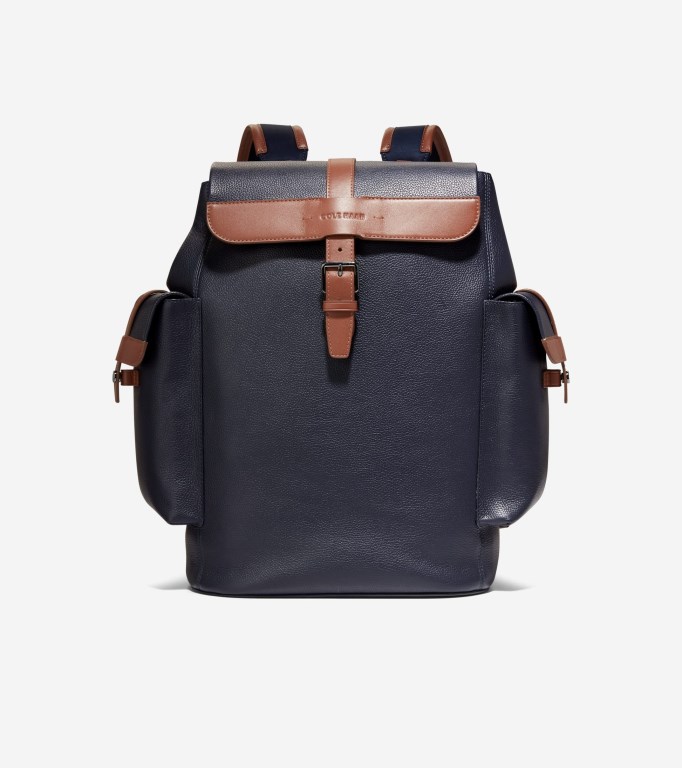 Cole Haan Triboro Rucksack Men Bags Navy Blue / Brown | 983706-EDQ