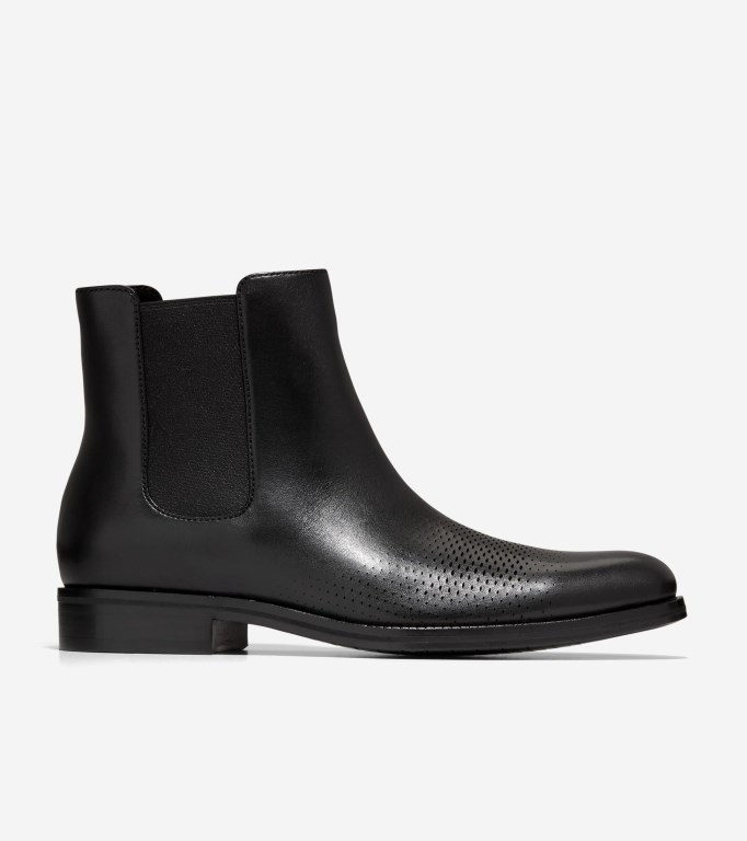 Cole Haan Washington Grand Laser Chelsea Men Boots Black | 549072-OBT