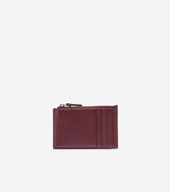 Cole Haan With Zip Women Card Case Black Dark Red | 583461-NMS