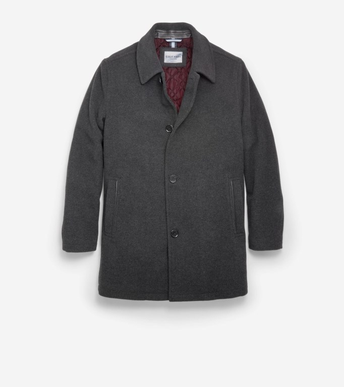 Cole Haan Wool Car Men Coat Grey | 157062-ASL