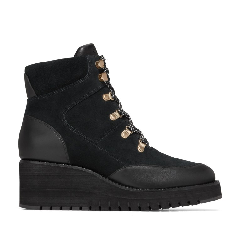 Cole Haan Zerøgrand City Wedge Hiker Women Boots Black | 940721-PHV