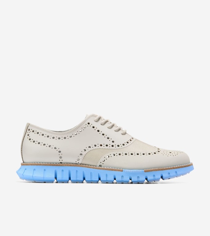 Cole Haan Zerøgrand Remastered No Stitch Wingtip Men Oxford Shoes Silver / Blue | 068391-SVR