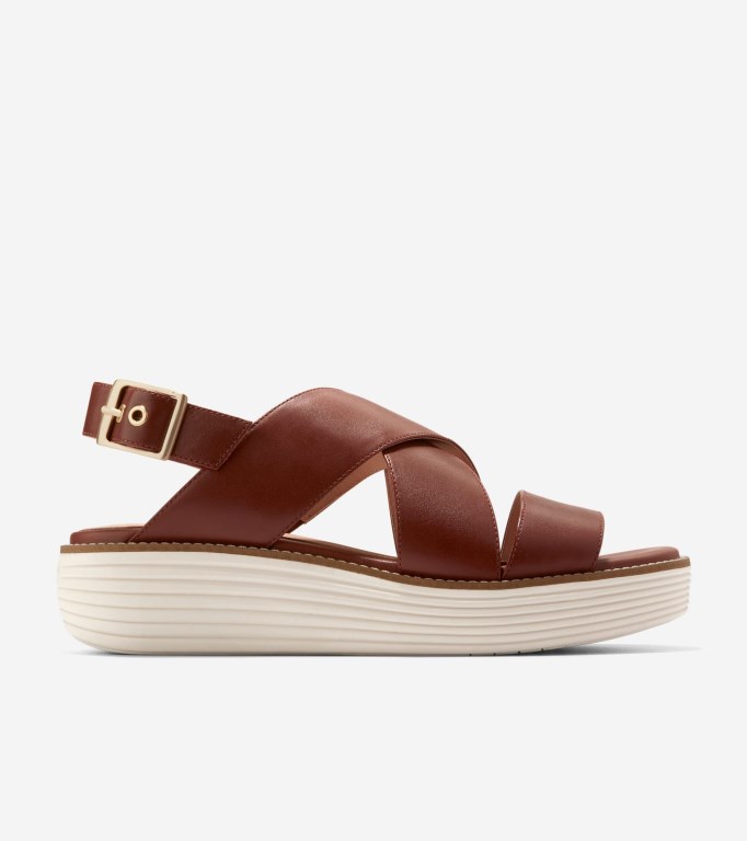 Cole Haan Øriginalgrand Platform Women Sandals Dark Brown / White | 312840-PCL