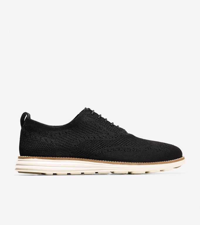 Cole Haan Øriginalgrand Stitchlite ™ Men Wingtip Oxford Black / White | 752306-UIL